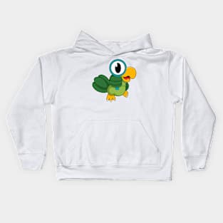 Parrot with Magnifying glass Kids Hoodie